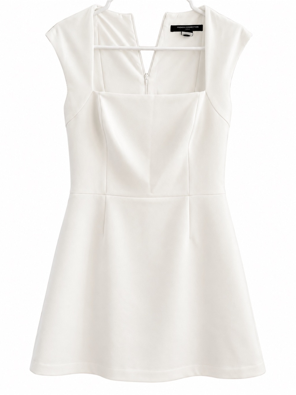 French Connection Whisper Square Neck Mini Dress White Size 8